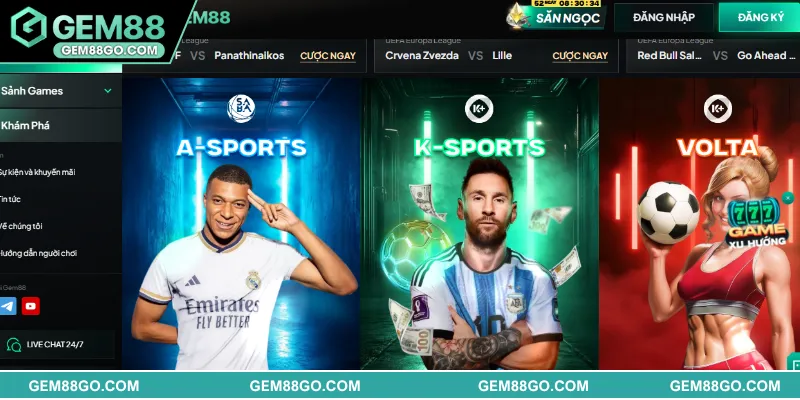 Đa dạng sảnh cho anh em thỏa thích lựa chọn 