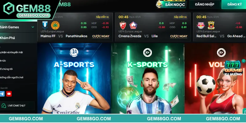 Thể thao Gem88 sảnh chơi được yêu thích hiện nay 